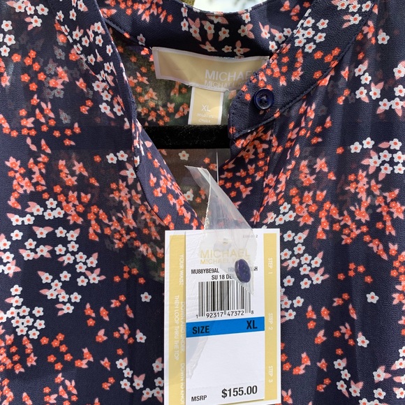 michael michael kors floral georgette shirtdress